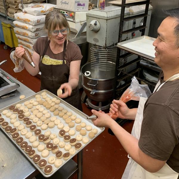 Macarons - Chocolate Peanut Butter and Jelly - Action